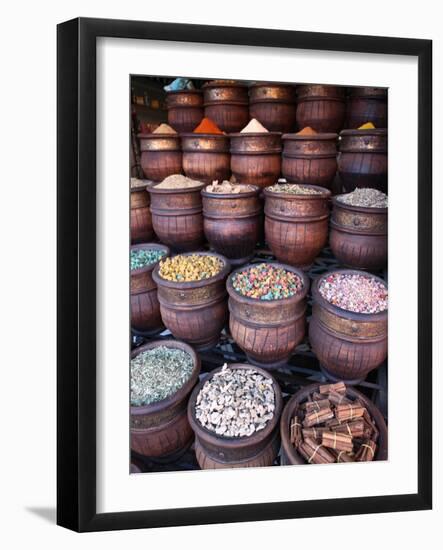 Spice Shop, Marrakech, Morocco, North Africa, Africa-Vincenzo Lombardo-Framed Photographic Print