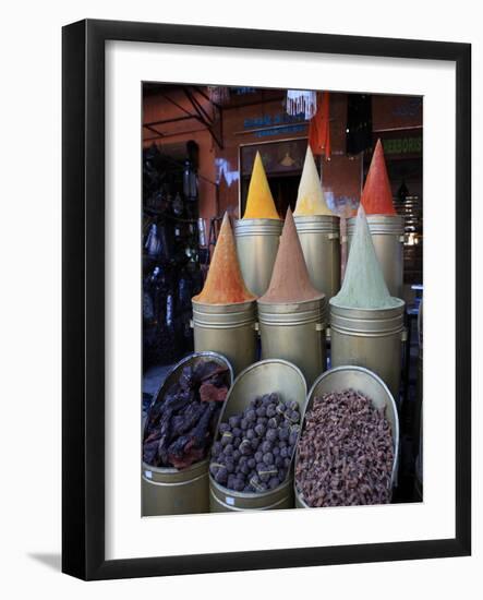 Spice Shop, Marrakech, Morocco, North Africa, Africa-Vincenzo Lombardo-Framed Photographic Print