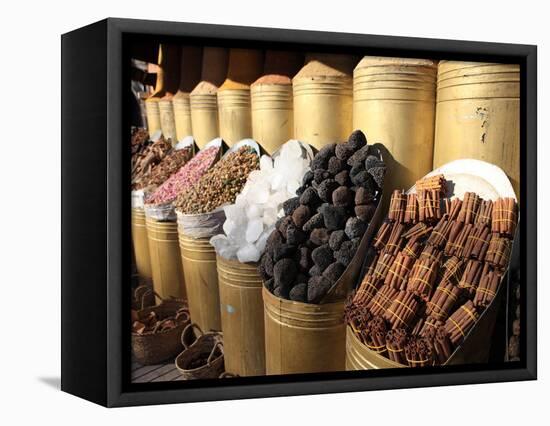 Spice Shop, Marrakech, Morocco, North Africa, Africa-Vincenzo Lombardo-Framed Stretched Canvas