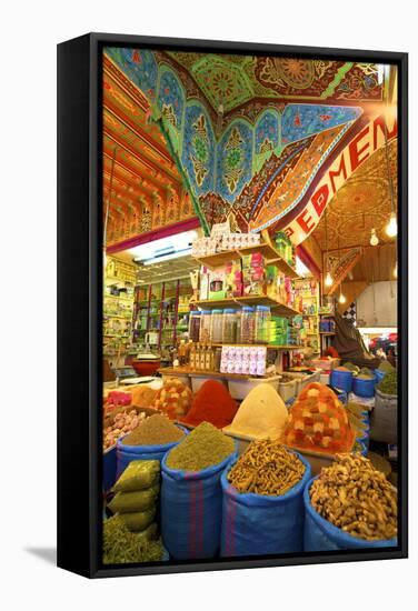 Spice Stall, Medina, Meknes, Morocco, North Africa, Africa-Neil-Framed Stretched Canvas