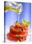 Spiced Tomatoes Being Drizzled with Olive Oil-Jean-Paul Chassenet-Stretched Canvas