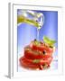 Spiced Tomatoes Being Drizzled with Olive Oil-Jean-Paul Chassenet-Framed Photographic Print