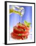 Spiced Tomatoes Being Drizzled with Olive Oil-Jean-Paul Chassenet-Framed Photographic Print