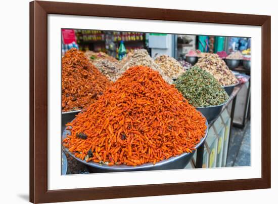 Spices and fruits in a traditional market in Jerusalem, Israel, Middle East-Alexandre Rotenberg-Framed Photographic Print