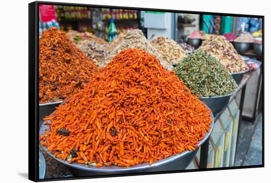 Spices and fruits in a traditional market in Jerusalem, Israel, Middle East-Alexandre Rotenberg-Framed Stretched Canvas