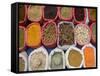 Spices and Pulses in Market, Manakha, Sana'a Province, Yemen-Peter Adams-Framed Stretched Canvas