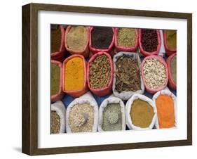 Spices and Pulses in Market, Manakha, Sana'a Province, Yemen-Peter Adams-Framed Photographic Print