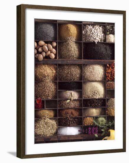 Spices for Baking Bread in Typesetter's Case-null-Framed Photographic Print