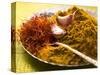 Spices for Pasta and Rice (Saffron, Curry Powder and Garlic)-Eising Studio - Food Photo and Video-Stretched Canvas