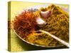 Spices for Pasta and Rice (Saffron, Curry Powder and Garlic)-Eising Studio - Food Photo and Video-Stretched Canvas