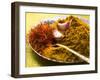 Spices for Pasta and Rice (Saffron, Curry Powder and Garlic)-Eising Studio - Food Photo and Video-Framed Photographic Print