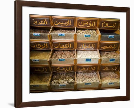 Spices for Sale in the Souq-Al-Atterine Near Khan El-Khalili, Cairo, Egypt-Julian Love-Framed Photographic Print