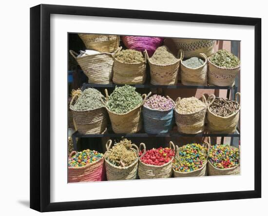 Spices for Sale, Souk in the Medina, Marrakech (Marrakesh), Morocco-Nico Tondini-Framed Photographic Print