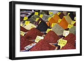 Spices for Sale, Spice Bazaar, Istanbul, Turkey, Western Asia-Martin Child-Framed Photographic Print