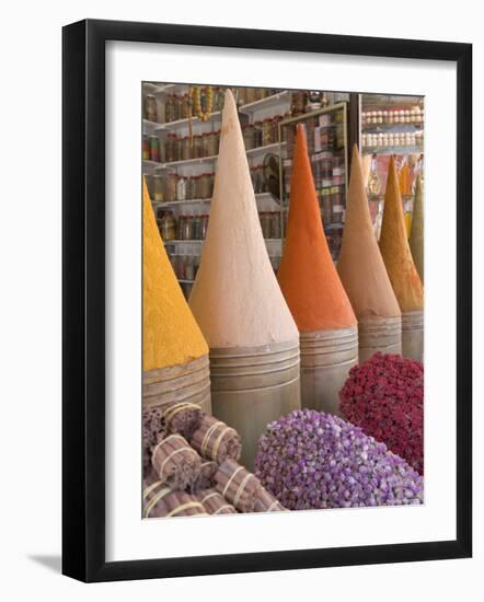 Spices in Market, Mellah District, Marrakesh, Morocco-Gavin Hellier-Framed Photographic Print