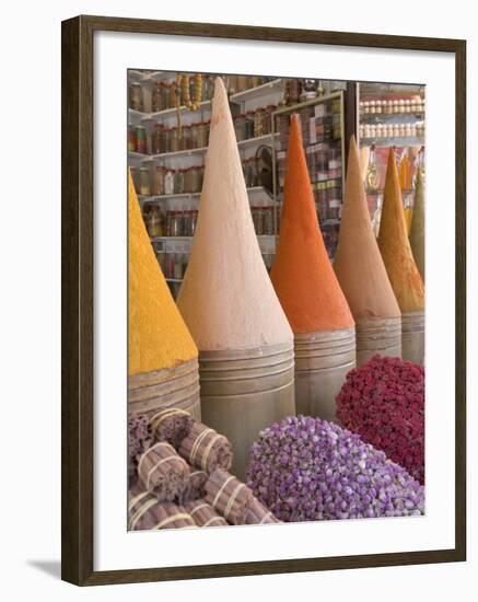 Spices in Market, Mellah District, Marrakesh, Morocco-Gavin Hellier-Framed Photographic Print