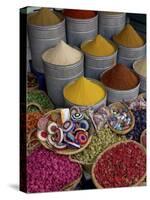 Spices in the Souks in the Medina, Marrakesh, Morroco, North Africa, Africa-De Mann Jean-Pierre-Stretched Canvas