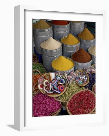 Spices in the Souks in the Medina, Marrakesh, Morroco, North Africa, Africa-De Mann Jean-Pierre-Framed Photographic Print