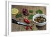 Spices, Lemon, Chilli, Herbs, Onion Sliced-Jana Ihle-Framed Photographic Print