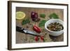 Spices, Lemon, Chilli, Herbs, Onion Sliced-Jana Ihle-Framed Photographic Print