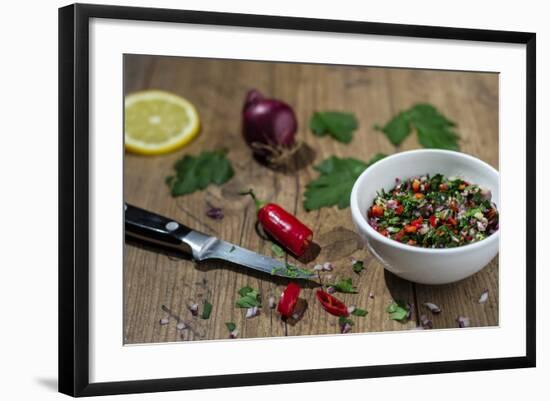 Spices, Lemon, Chilli, Herbs, Onion Sliced-Jana Ihle-Framed Photographic Print