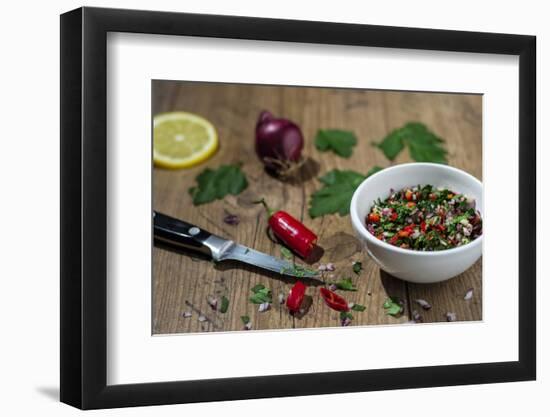 Spices, Lemon, Chilli, Herbs, Onion Sliced-Jana Ihle-Framed Photographic Print