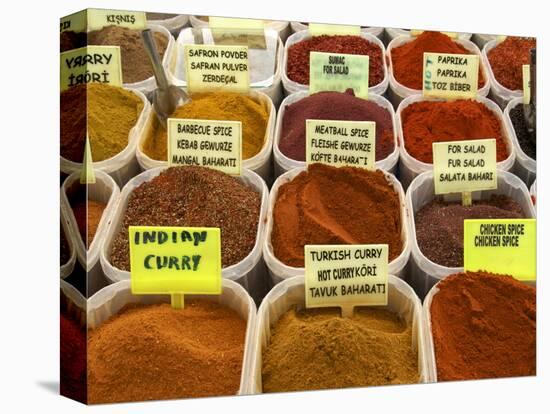 Spices on Stall in the Market in Kalkan, Anatolia, Turkey, Asia Minor, Eurasia-null-Stretched Canvas