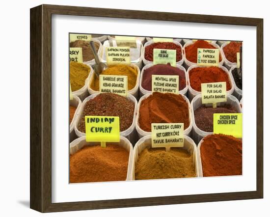 Spices on Stall in the Market in Kalkan, Anatolia, Turkey, Asia Minor, Eurasia-null-Framed Photographic Print