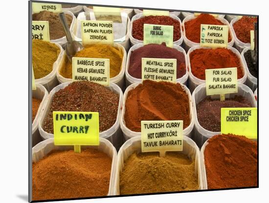 Spices on Stall in the Market in Kalkan, Anatolia, Turkey, Asia Minor, Eurasia-null-Mounted Photographic Print