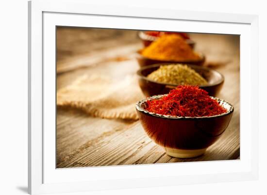 Spices: Saffron, Turmeric, Curry-Subbotina Anna-Framed Photographic Print