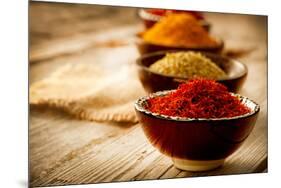 Spices: Saffron, Turmeric, Curry-Subbotina Anna-Mounted Photographic Print