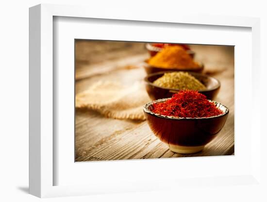 Spices: Saffron, Turmeric, Curry-Subbotina Anna-Framed Photographic Print