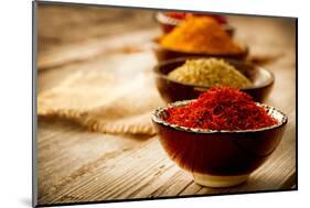 Spices: Saffron, Turmeric, Curry-Subbotina Anna-Mounted Photographic Print