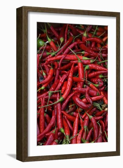 Spicy Hot Red Cayenne Chili Peppers-William Perry-Framed Photographic Print