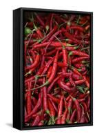 Spicy Hot Red Cayenne Chili Peppers-William Perry-Framed Stretched Canvas