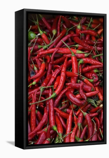 Spicy Hot Red Cayenne Chili Peppers-William Perry-Framed Stretched Canvas