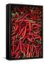 Spicy Hot Red Cayenne Chili Peppers-William Perry-Framed Stretched Canvas