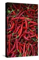 Spicy Hot Red Cayenne Chili Peppers-William Perry-Stretched Canvas