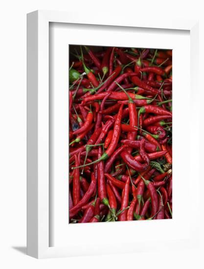 Spicy Hot Red Cayenne Chili Peppers-William Perry-Framed Photographic Print