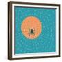 Spider in a Web on a Background of the Setting Sun-Zhukov-Framed Premium Giclee Print