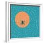 Spider in a Web on a Background of the Setting Sun-Zhukov-Framed Premium Giclee Print