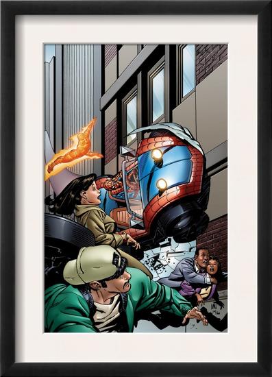 Spider-Man / Human Torch #3 Cover: Spider-Man and Human Torch-Ty Templeton-Framed Art Print