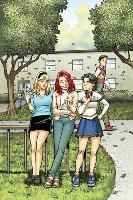 Spider-Man Loves Mary Jane Season 2 No.4 Cover: Mary Jane Watson, Stacy, Gwen, and Liz Allen-Terry Moore-Lamina Framed Poster