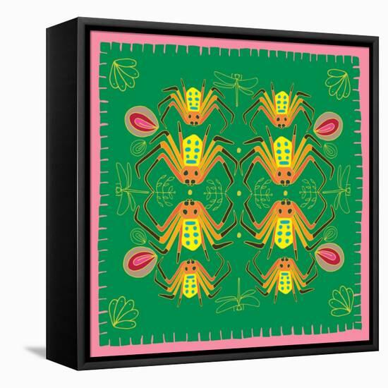 Spider, Mirror Spider-Belen Mena-Framed Stretched Canvas