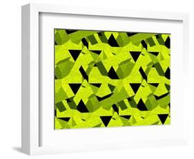 Spider Net Line Geometric Kaleidoscope-NesaCera-Framed Art Print