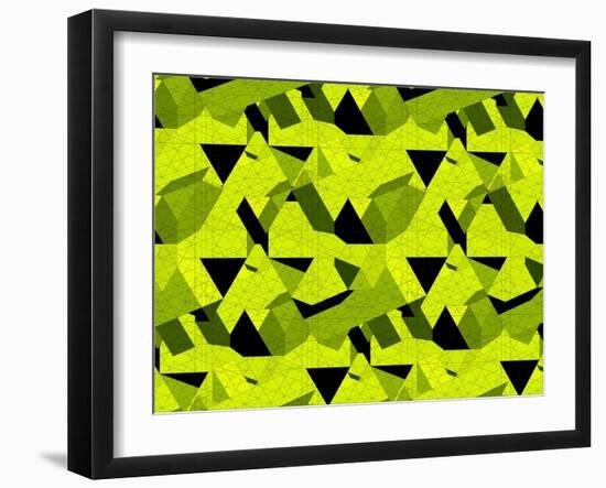 Spider Net Line Geometric Kaleidoscope-NesaCera-Framed Art Print
