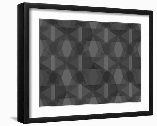 Spider Net Line Geometric Kaleidoscope-NesaCera-Framed Art Print