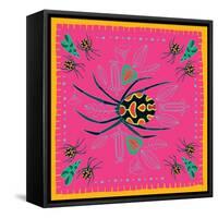 Spider, Pink Crab Spider-Belen Mena-Framed Stretched Canvas