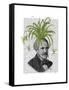 Spider Plant Head-Fab Funky-Framed Stretched Canvas