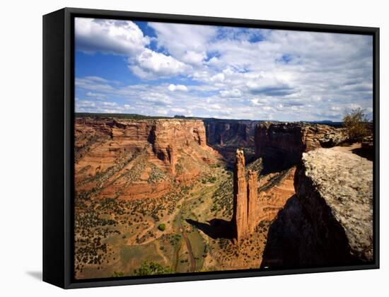 Spider Rock at Junction of Canyon De Chelly and Monument Valley, Canyon De Chelly Ntl Monument, AZ-Bernard Friel-Framed Stretched Canvas